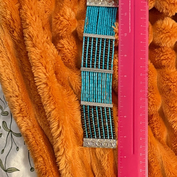 Turquoise and Brown Beaded Bracelet magnetic closure - Picture 4 of 4